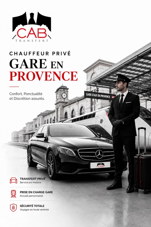 Chauffeur privé gares en Provence avec transfert premium vers Marseille Saint-Charles, Aix-en-Provence TGV et Avignon TGV par Cab-Transfert